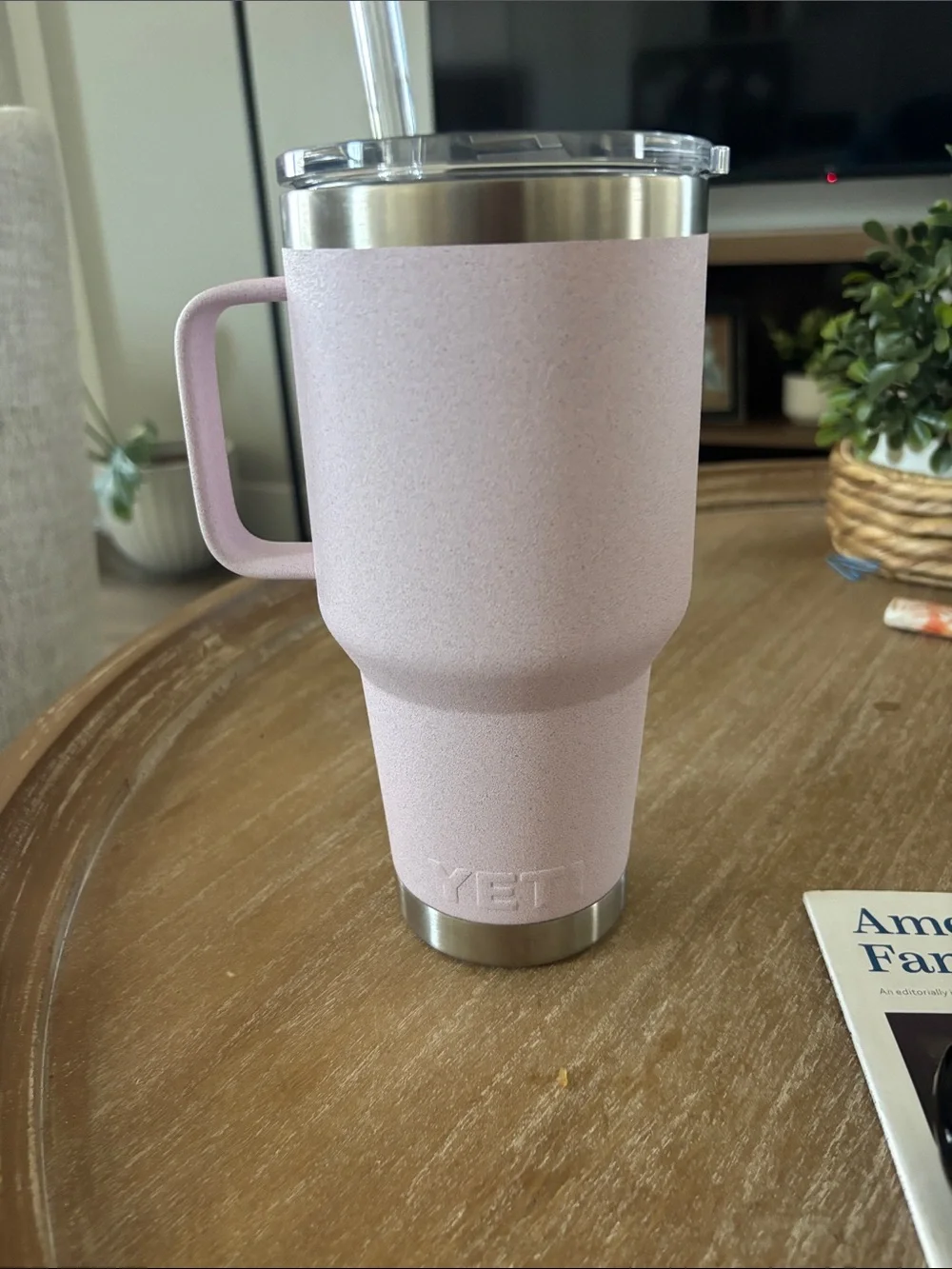 Yeti 35 oz Rambler Tumbler with Handle - cherry blossom